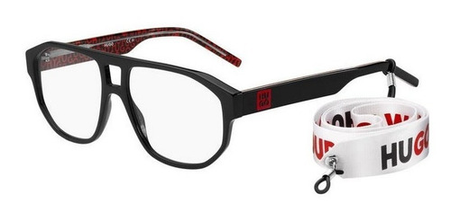 Lentes Hugo Hg1221 Uyy Negro Oftalmico Piloto Color Negro Hg1221-uyy