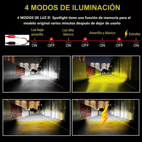 Par Faro Led Exploradora Laser Blanco Amarillo Estrobo Moto