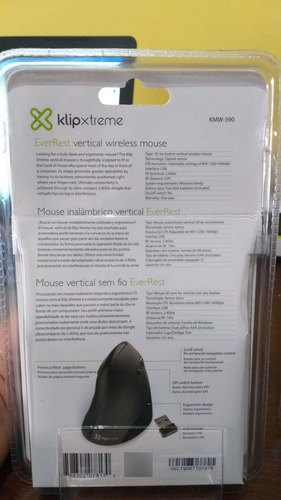 Mouse Ergonomico Klipxtreme Kmw-390 Inalambrico Vertical