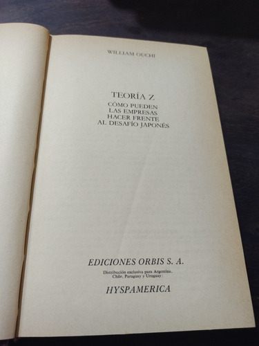 Teoría Z. William Ouchi. Biblioteca De La Empresa. Olivos (Usado)