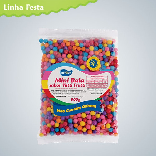 Mini Bala Tutti Frutti Sortidas 500g  Horizon