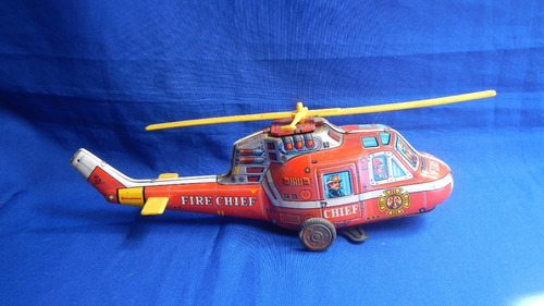 Fire Chief Juguete Helicóptero De Lata ,made In  Japan.