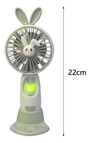 Ventilador De Mano Silencioso Usb Recargable Mini Verde