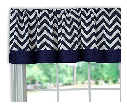 Ropa De Cama Baby Doll Minky Chevron Window Valance, Azul Ma