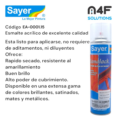 Esmalack Pintura Esmalte Acrílico 5 Pz De 425 Ml C/u.