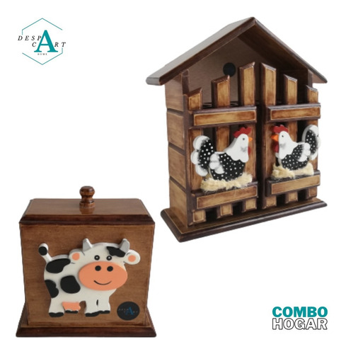 Imagen 2 de 8 de Combo Hogar: Casa Porta Huevos Para 30 Und + Servilletero.