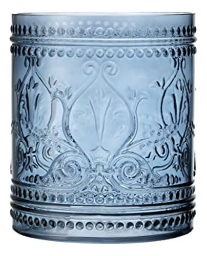 Cubo De Basura Decorativo Kmwares - Vidrio Azul Oscuro Sólid