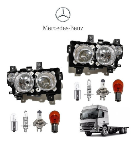 Farol Mercedes Benz Atego Original Fortluz 2016 Par