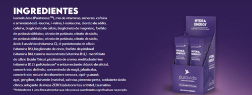 Hydra Energy Eletrólitos- Berries- Box C/10 Un - Puravida
