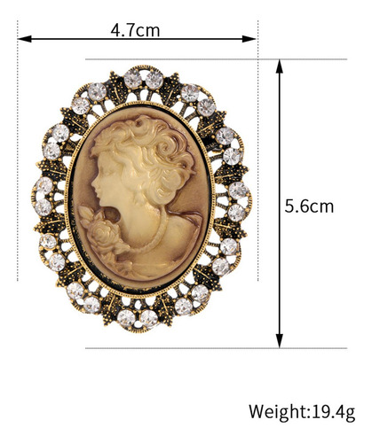Broche Con Retrato De Mujer, Joyería Decorativa De Estilo