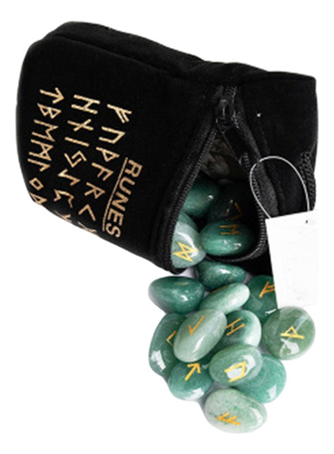 Juego De Piedras De Runas Con Bolsa Y Libro De Verde