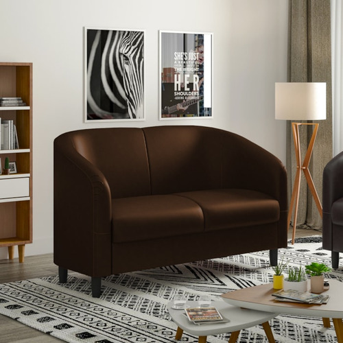 Sofa Decorativo 2 Lugares 120 Cm Scala Corano Tcs 721 Moll Cor Marrom-escuro