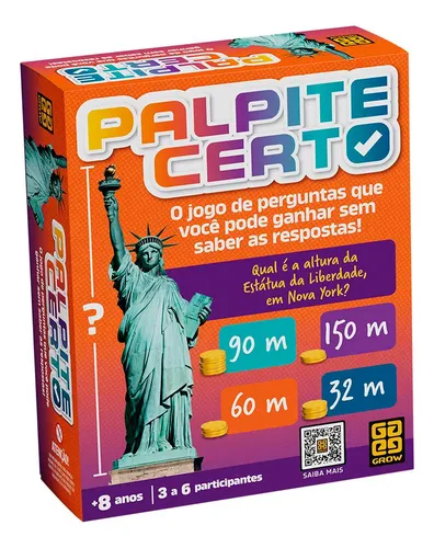 Jogo De Cartas Brinquedo Interativo Palpite Certo Grow