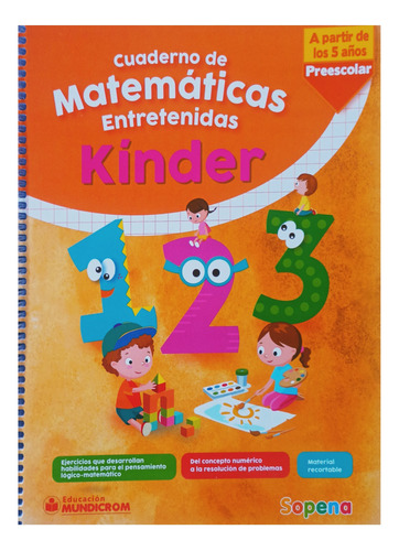 Libro Cuaderno De Matemáticas Entretenidas Kinder