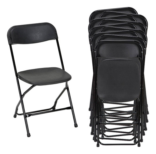 Set De 10 Sillas Plegables Para Eventos Color Negro Gardecor