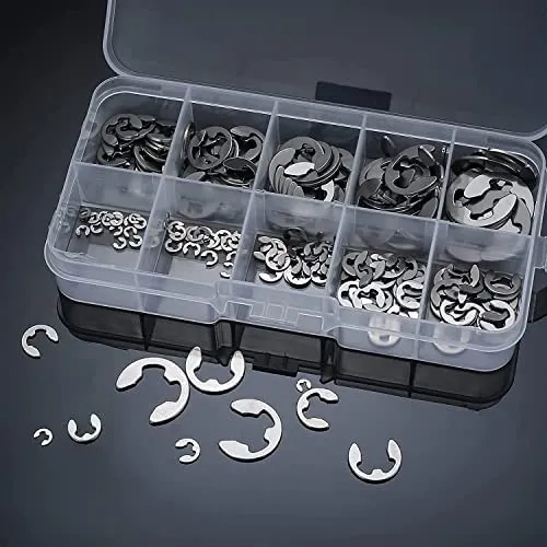 200 Piezas E-clip Circlip Anillos De Retención Externos, Kit