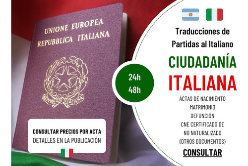 Traducción Partida Nacimiento Ciudadanía Italiana