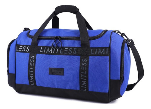 Bolso Active Limitless Con Cintas Estampadas Y Goma Negra Azul Lisa