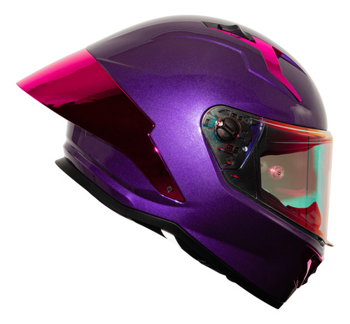 Casco Para Motociclista Certificado Ece 2206 Dot Xtrong R1 Violeta Oscuro Morado Rosa S