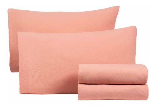 Juego De Sabanas Kingsize Rose Viasoft Washed Rosa Vianney