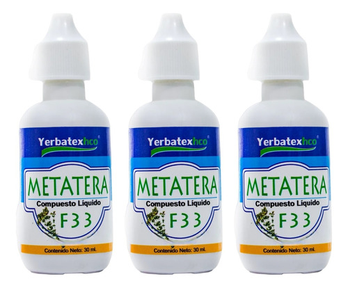 Pack 3 Extractos De Metatera F33 En Gotas 30 Ml Yerbatex