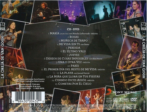 La Oreja De Van Gogh 1f Primera Fila Cd + Dvd