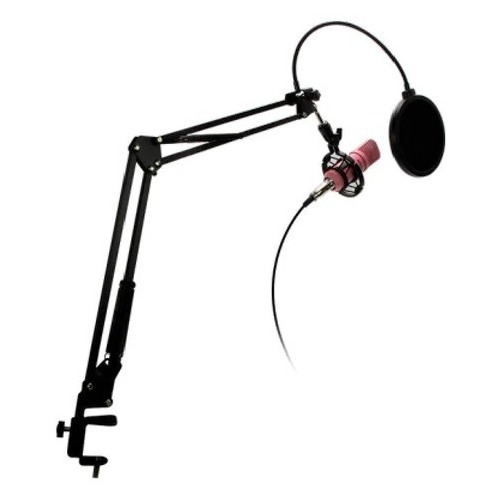 Kit Studio Micrófono C Soporte Antipop Stand Philco Rosa