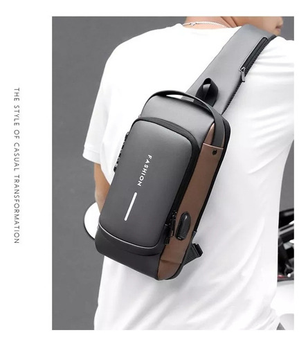 Bolsa Bandolera Impermeable Antirrobo, Con Carga Usb