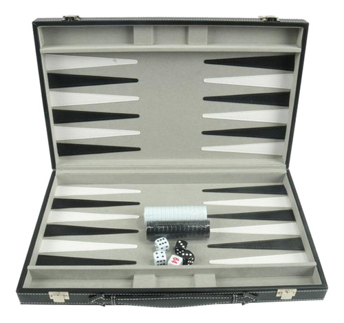 Juego De Backgammon Tamaño De Viaje Con Estuche De Cuero Pu