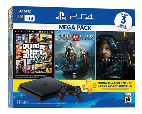 Sony Playstation 4 Slim 1tb Mega13 3 Juegos Ps Plus Joystick