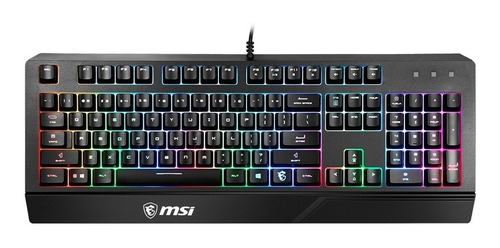 Imagen 2 de 8 de Teclado Gamer Msi Vigor Gk20 Led Rgb Us Pc Ps4 Gaming Pro