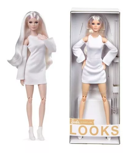 Barbie Signature Looks Cabelo Loiro e Vestido Branco - Mattel