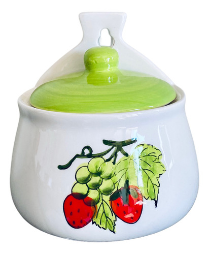Salero De Pared Cerámica Diseños 300 Grs Diseño Frutillas Uvas