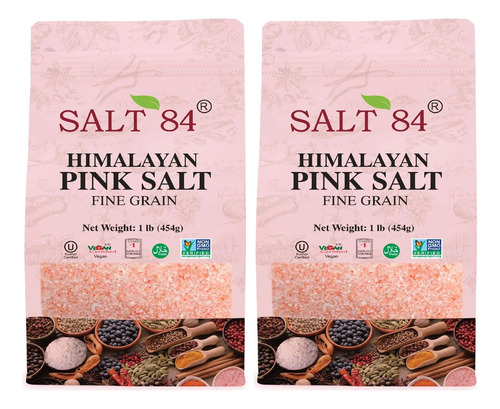 2 Pack Sal Rosa Himalayan Fina 454g C/u  Importado
