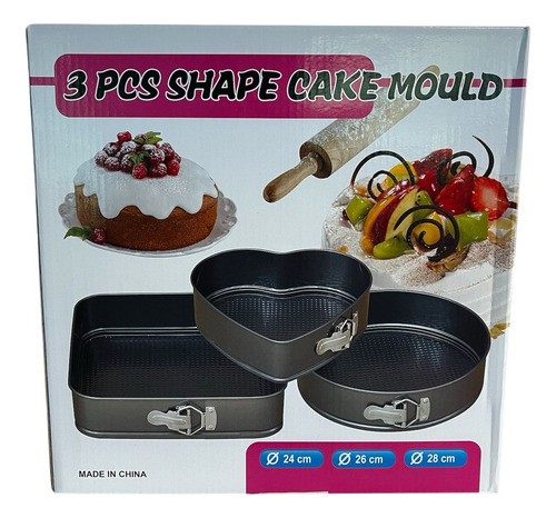 Set 3 Moldes Desmontables Para Pasteles Postres Repostería