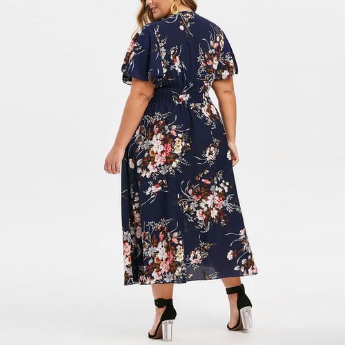 O Plus Vestido De Mujer De Talla Grande Con Estampado Floral