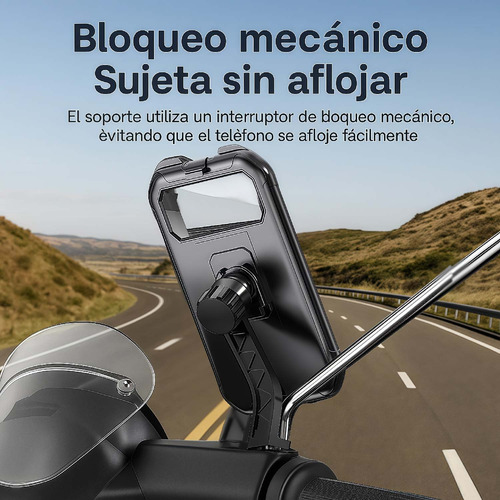 Base Celular Soporte Para Moto Bicicleta Impermeable Espejo Retrovisor