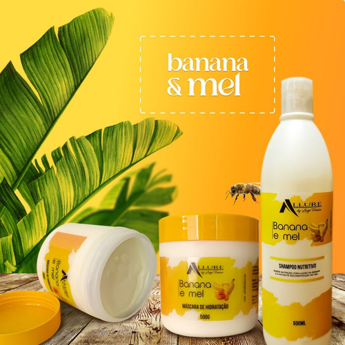 Shampoo Nutritivo E Máscara De Hidratação Banana E Mel