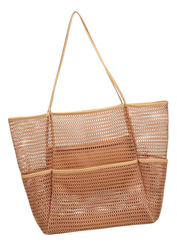 Bolso De Playa De Malla Bolso De Hombro De Gran Caqui