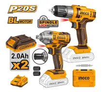 Comprar Combo 2 Herramientas Inalámbricas Llave de Impacto Atornillador 2 Baterías 2AH Cargador Ingco COSLI230702