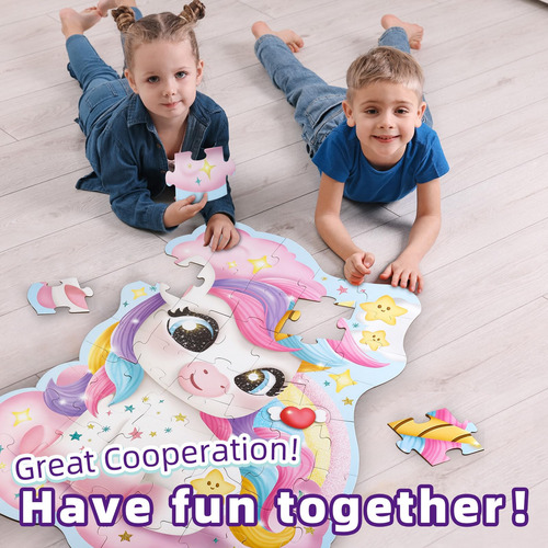 Puzzle Wookidel Unicorn Floor, 45 Piezas, Para Niños De 3 A