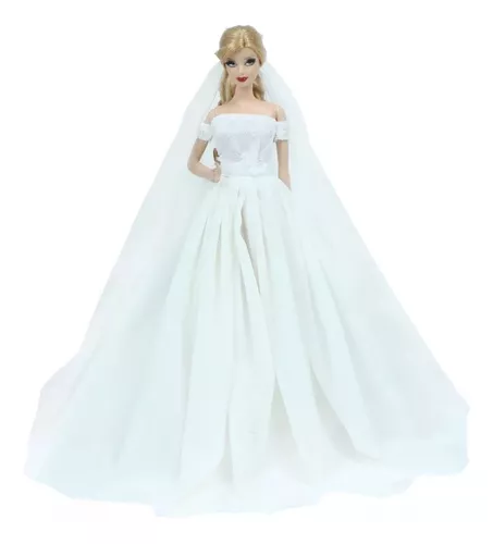 Compra online de Vestidos de baile coloridos vestidos de festa para boneca barbie  roupas de noiva de casamento(SEM BONECAS)