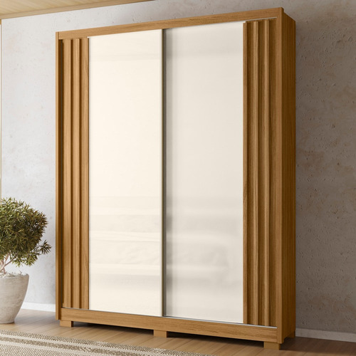 Guarda Roupa Solteiro 175cm 2 Portas Florença M07 Freijó/off
