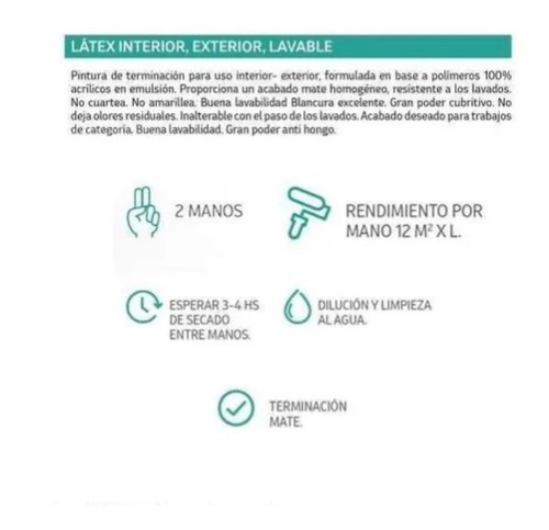 Imagen 3 de 10 de Latex Alto Rendimiento Pintura Exterior Interior 20 Polacrin