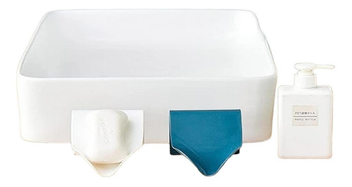 Imagen 6 de 8 de 3 Porta Jabon Blanco Moderno Adhesivo Jabonera Organizador