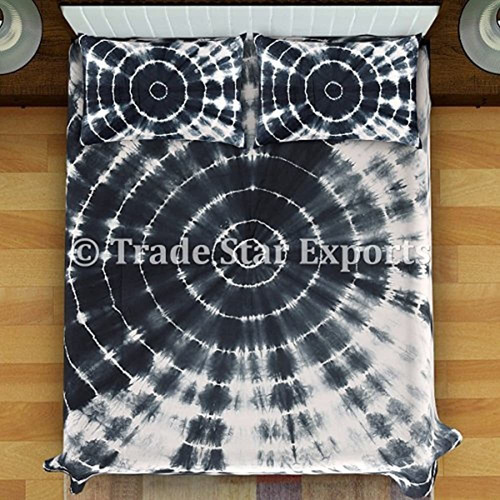 Shibori De La India Indigo Colcha Cubierta Tie Dye Reina Ju