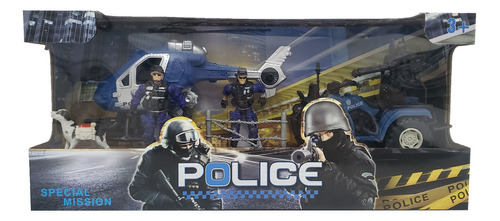 Set De Policia Figuras Articuladas Y Vehiculos Tun Tunishop