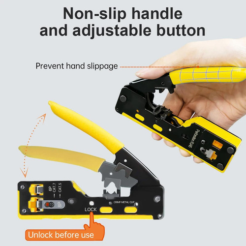 Pinza Ponchadora Resistente Rj45, Mxlie-003, 3pzas, 3 Pinzas