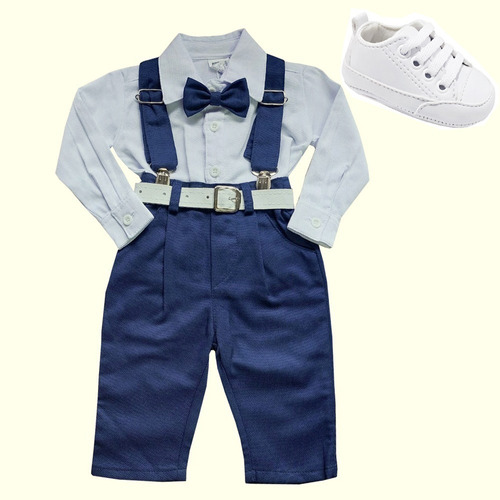 Conjunto Batizado Rn A 12 Meses Bebe Social Com Sapatinho