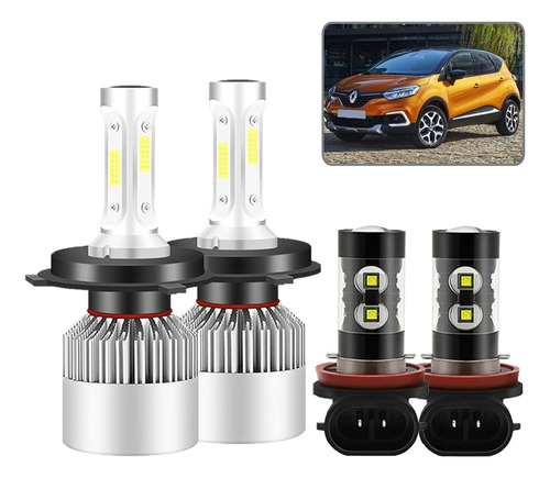 Kit Faros Led 8000lm Luz Alta Y Baja/niebla Para Renault